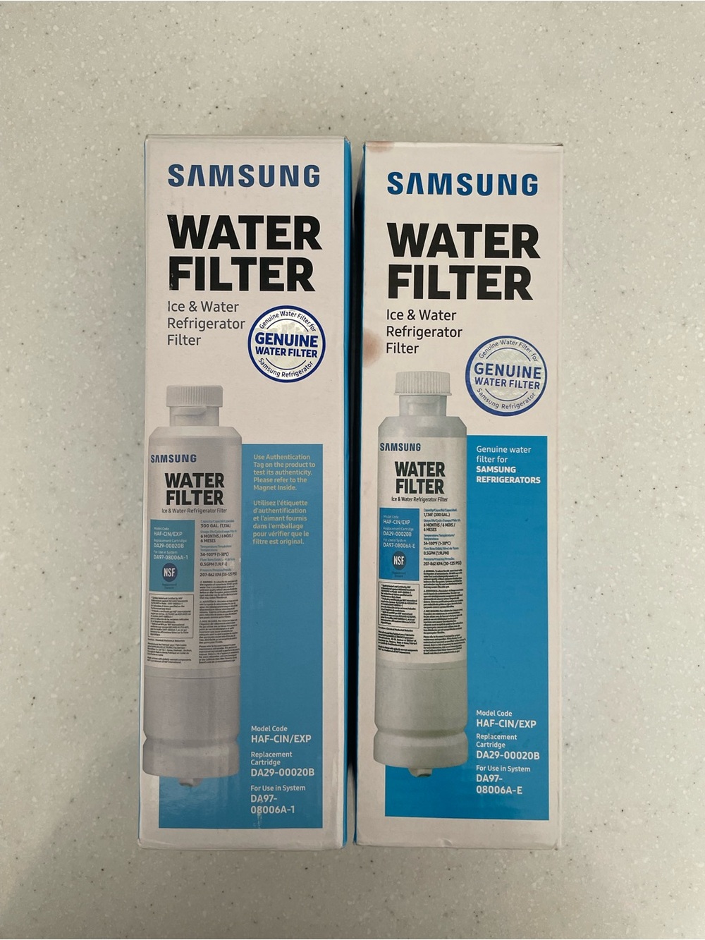 2 Pack Genuine Samsung HAF-CIN/EXP DA29-00020B OEM Refrigerator Water Filters